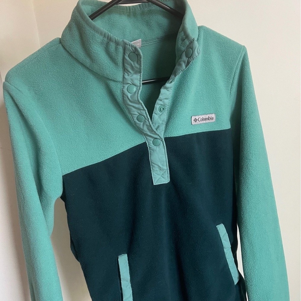 Women's Columbia Ladies' Snap Fleece Pullover Comfort Stretch Hand Pockets XS